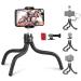 NEEWER Phone Tripod, T80 Flexible Tripod Stand with Wireless Remote, Action Camera Mount Adapter, Phone Clip with Cold Shoe Compatible with GoPro iPhone Camera LED Light Mic, Max Load: 4.4lb/2kg