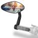 Xcel rim - Bicycle mirror Extra large mirror surface | impact -resistant real glass |Bicycle mirror for handlebar ebike |Return mirror bicycle mirror for e-bike bicycle backing mirror (left handlebar end RM13E)