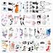 PHOGARY 90 Pieces 34 Sheets Cat Pets Theme Temporary Tattoos Kitty/Dog/Fox/Rabbit Patterned Body Art Waterproof Tattoos for Kids