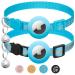 Lafayi 2 Pack Airtag Cat neck band with bell reflective GPS Tracker cat Apple Airtag case personalized Airtag collar cat with safety lock adjustable for cat collar blue