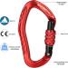 XINDA 22KN Screw Locking Carabiner Clip - CE UIAA Certified - Heavy Duty Aluminium - Set of 2 Red Carabiners for Climbing and Outdoor Activities - Buy Online on SooperMarket.com