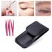 3-Piece Stainless Steel Tweezers Set - Flat Lace & Sloping Tips for Eyebrows & Facial Hair Removal - Rose Red - Perfect for Home & Gift - Buy Online on SooperMarket.com