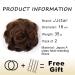 JJstar 2PCS Messy Bun Curly Fake Hair Buns Donut Tousled Updo High Heat Synthetic Fiber Scrunchies (Dark Brown/Golden) - Women/Girls Ponytail Extension - Buy Online on SooperMarket.com