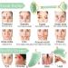 Natural Jade Gua Sha Scraper Board & Roller Set - Anti-Wrinkle Facial Massage Tool Gift Set - Buy Online on SooperMarket.com