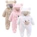 Haokaini Newborn Bear Warmer Snowsuit Cotton Fleece Hooded Romper Jumpsuit 6-9 Months White - Buy Online on SooperMarket.com