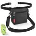 AEMIAO Dog Treat Pouch Dog Treat Bag Magnetic Closure Puppy Training Bag with Removable Liner Hands-Free Snack Bag for Dog with Adjustable Waist & Shoulder Belt 2 Roll of Poop Bags for Free Dark Grey