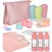 Noideeer 19 partial travel bottles for filling exhaustive design TSA approved travel bottles set express and refillable silicone travel bottles for shampoo conditioner lotion pink