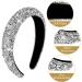 Sparkling Black Crystal Rhinestone Headband Hairband - Thick Style Silver | 90s Disco Hair Accessory for Women | Perfect Gift for Valentines & Birthdays - Buy Online on SooperMarket.com