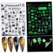 Halloween Nail Art Stickers Glow in The Dark Nail Decals 3D Self-Adhesive Fluorescent Nail Stickers Skull Spider Witch Ghost Pumpkin Bat Snake Nail Design 6PCS for Halloween Costumes - Buy Online on SooperMarket.com