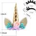 Unicorn Cake Topper Unicorn Birthday Party Supplies Unicorn Birthday Decorations for Girls Unicorn Cake Decoration Unicorn Horn First Birthday Cake Topper Kit with Eyelashes 5.8 Inch Gold - Buy Online on SooperMarket.com