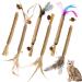 Zuimei 6 Pack Silvervine Chew Sticks Kitten Teething Toys Natural Cat Teeth Nip Cleaning Teeth Chew Catnip Toys with Bells and Feathers for Cat Teeth Cleaning Kitten Teething and Stress Release