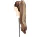 Curly Clip-In Ponytail Extensions - 55cm Wavy Synthetic Hair in Light Brown & Ash Blond for Women - Buy Online on SooperMarket.com
