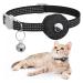 For Airtag cat neck band integrated reflective kitten neck band with Airtag holder puppy cat neck band with bell light tracker cats collars for girls young cats black bell-black