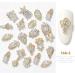 Shiny Gold Nail Art Charms Set - DIY Nail Jewelry with Zircon Alloy Gemstones - Buy Online on SooperMarket.com
