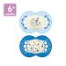 Mam Night Glow in the Dark Silicone Pacifier for Boys 6+ Months - 2-Pack | Mam Baby Products - International Shipping Available - Buy Online on SooperMarket.com