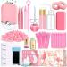 Lash Extension Kit Professional USB Eyelash Fan Individual 0.07D Curl Mix 8-15mm Extra Strong Glue Lash Glue Remover Eye Patch Silicone Pad Tapes Perfect Tool for Beginner Pink B