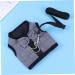 Minkissy 3pcs Bunny Vest Dress for Small Animals | Guinea Pig & Hedgehog Clothes | Soft Ferrope Harness & Lead Vest | Gray & Black - Buy Online on SooperMarket.com