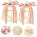 COOLHIYA Bird Cage 2pcs Box Bell Creative Treats Birdcage Wedding Sweets Birthday for Party Shaped Golden 8.3X6.7CM - Buy Online on SooperMarket.com