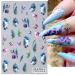 5D Embossed Spring Pink Magnolia Nail Art Stickers - Self Adhesive Floral Decals for Women Manicure - Buy Online on SooperMarket.com