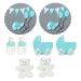 Baking Decorations Baby Mix Set in Blue 8 Pieces Various Baby Motifs as Fondant Decoration for Baking Cupcakes & Muffins Ideal for Baby Showers & Gender Reveal Parties