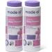 MADE OF Organic Baby Powder - Organic Corn Starch Baby Powder for Sensitive Skin - NSF Organic Certified - Made in USA - 3.4oz Fragrance Free 3.40 Ounce (Pack of 2)