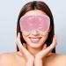 MIVORA Cooling Gel Mask for Puffy Eyes Reusable Hot Cold Therapy for Migraine Headache Dark Circles Dry/Swollen Eyes Sinus Pain Light Blue (B-pink)