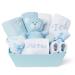 Baby Box Shop Personalised Baby Boy Gifts Set - 12 Baby Essentials for Newborn with 2 Personalised Gifts for Baby Boy - Baby Boy Hamper with Personalised Baby Gifts Baby Boy Personalised Gifts - Blue