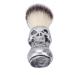Handmade shaving brush for men bare cleaning brush with skull handle Halloween hairdresser cleaning hair brush neck dust brush (silver skull beard))
