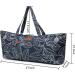 Large Yoga Mat Bag for Extra Thick Exercise Mats - Navy Blue Leaves | Mat Carrier with Carrying Strap and Large Pocket for Men and Women - Buy Online on SooperMarket.com