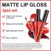 3Pcs Matte Lip Gloss Set Matte Liquid Lipstick Set Lip Stain Long-Lasting Waterproof Lipgloss Makeup Gift Lipsticks Set Vibrant Lips Set (05) #05 - Buy Online on SooperMarket.com