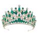 MR Green Queen Crown for Women  Crystal Wedding Tiara for Bride  Princess Tiara Diadem  Prom Pageant Birthday Costume Party Hair Accessories