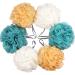 6 pcs Bath Loofah Shower Sponge Pouf Body Scrubber Exfoliator Scrubber Ball White,blue,gold - 6 Pcs