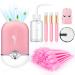 Guifizeiom Lash Fan Dryer for Eyelash Extensions  Eyelash Cleaning Kit Extension Supplies  Eyelash Brush Mascara Wands Lash Shampoo Brush Mini USB Fans Wash Bottle Eyelash Aftercare Bags (Pink)