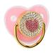 Baby pacifier baby pacifier nipple filled with rhinestones.Soft ultra -light silicone supports breastfeeding in the car (m pink)