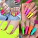 Neon Nail Polish Set - Hot Pink Red Yellow Orange Fluorescent nail Varnish Set for Halloween Party 4 Colors Nail Polish - Quick Dry Nail Varnish Sets for Home DIY Manicure Gifts for Women - Buy Online on SooperMarket.com