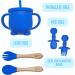 O'doe Baby Weaning Set (14 Pcs) | Silicone Suction Plate and Bowl | Self-Feeding Utensils, Spoons, Bibs | Toddler Food Plate Kit | Blue - Buy Online on SooperMarket.com