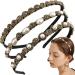 NAIHOD 3 Pcs Pearls Rhinestones Thin Headbands for Women Girls Luxury Vintage Hair Bands for Women's Hair with Cloth Wrapped Metal Hair Hoop Baroque Headpiece Elastic Head Bands