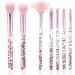 WLLHYF 7 Pack Makeup Brush Set Stylish Glitter Cosmetics Brushes Kit Professional Blending Brush with Crystal Sequins Handle for Eye Shadow Eyeliner Foundation Powder Concealer Blush Lip Women (Pink) - Buy Online on SooperMarket.com