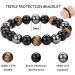 8mm Tigers Eye Triple Protection Bracelet with Black Obsidian and Hematite - Lucky Charm for Men and Women - Buy Online on SooperMarket.com