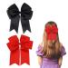 2 Pack 6 inch Bow Hair Clips Large Hair Bow Hair Barrette Clips for Women Girls Red Hair Bows(Black Red)