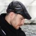 Men's Adjustable PU Leather Ivy Cap - Classic Golf Flat Cap for Driving and Fishing - Black - Buy Online on SooperMarket.com