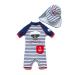 BONVERANO Baby Boys Swimsuit Toddler Bathing Suit Short-Sleeve Zipper One Piece Swimwear with UPF 50+ Sun Protection 2-3 Years Captain
