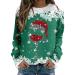 Women's Christmas Sweatshirts Cute Snowman Penguin Print O-Neck Raglan Top Shirt Pullover Comfy Warm Xmas Jumper Winter Long Sleeve Tops Loose Tunic Top Sweaters Z21-green L
