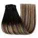 Youngsee Clip-in Extensions - 40cm Black Balayage Real Hair 120g 7PCs - Premium Quality Hair Extensions - Buy Online on SooperMarket.com