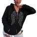 Y2K Hoodies for Women Full Zip Up Print Graphic Oversized Pockets Hooded Jacket 90s Long Sleeve Sweatshirt Halloween Gothic Glr926black Medium