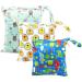 Wet Bag HOTLIKE Dry Wet Bag 3 PCS Nappy Bag for Cloth Diapers Travel Bag Organiser Waterproof Reusable Produce Bags with Handle and 2 Zipper Pockets Wet Suit Bag for Trip Beach Daycare Gym (White)