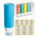 Upgraded Travel Bottles for Toiletries Triple Leak-Proof Thickened Body Travel Essentials Includes 5 x 3oz(90ml) Travel Bottles Waterproof Zipper Tsa Approved Toiletry Bag 2 Sets of Label Colorful Selection