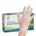 100 Pack Clear Powder Free Vinyl Disposable Plastic Gloves Medium - Clear