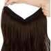 OMGREAT Halo Hair Extension: Invisible Wire One Piece Curly Wavy Synthetic Hair - 18 Medium Brown - Buy Online on SooperMarket.com