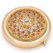 Unique Gifts For Women / 24k Gold Electroplate Makeup Mirror by Jinvun: Ultimate Luxury Round Vanity Mirror w/Diamonds/Sturdy Travel Purse Compact Cosmetic Mirror/Folding Magnifying Beauty Mirror